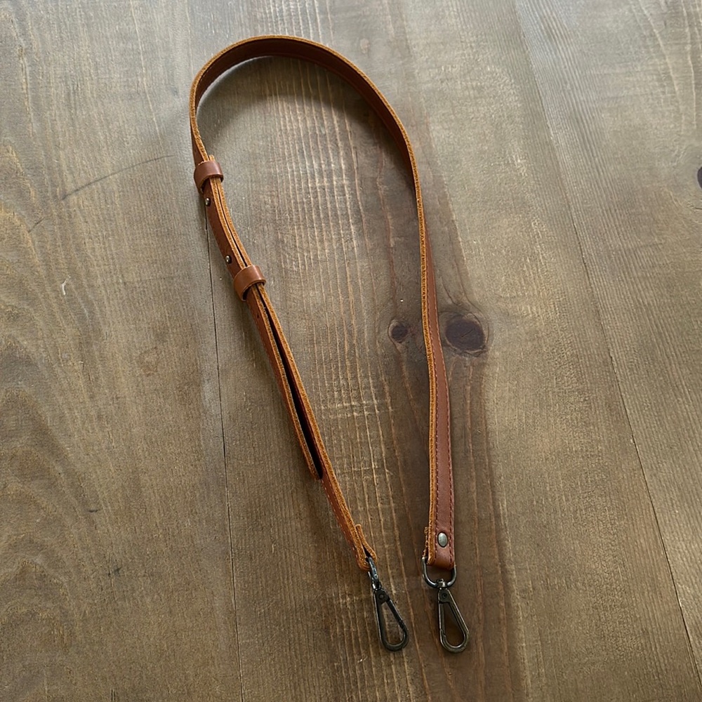 leather strap for purse with clasps